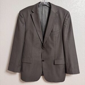 Hugo Boss Blazer 42R Gray Virgin Wool Sport Coat Lanificio‎ Tesse Biella Italy